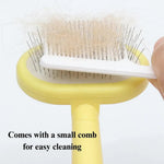 Mini Pet Slicker Brush with Cleaning Comb for Cats and Dogs - GreenFur