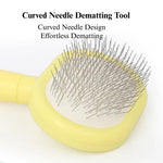 Mini Pet Slicker Brush with Cleaning Comb for Cats and Dogs - GreenFur