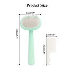 Mini Pet Slicker Brush with Cleaning Comb for Cats and Dogs - GreenFur