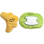Mini Plush Dog Toy Set with Sound Cute Food Design - GreenFur