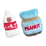 Mini Plush Dog Toy Set with Sound Cute Food Design - GreenFur