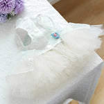 Mint Green Puffy Tulle Pet Dress with Pearl Necklace Design for Dogs and Cats - GreenFur