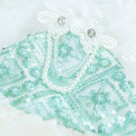 Mint Green Puffy Tulle Pet Dress with Pearl Necklace Design for Dogs and Cats - GreenFur