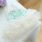 Mint Green Puffy Tulle Pet Dress with Pearl Necklace Design for Dogs and Cats - GreenFur
