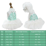 Mint Green Puffy Tulle Pet Dress with Pearl Necklace Design for Dogs and Cats - GreenFur