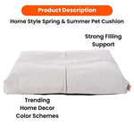 Modern Design Texture Soft Linen - Feel Fabric Pet Dog Bed - GreenFur