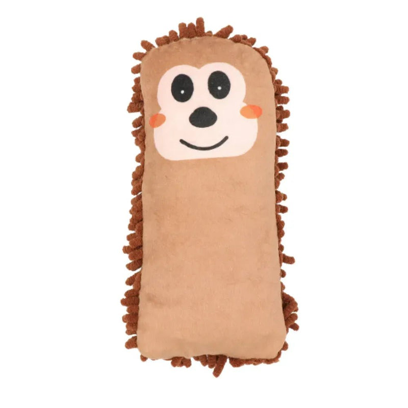 Monkey Pattern Soft Mop Plush Squeaky Dog Toy - GreenFur