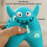 Monster Shape Grind Teeth Squeaky Silicone Dog Treat Chew Toys - GreenFur