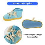 Multi - Color Canvas Sneaker Dog Chew Toy with Sound - GreenFur