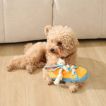 Multi - Color Canvas Sneaker Dog Chew Toy with Sound - GreenFur
