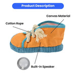 Multi - Color Canvas Sneaker Dog Chew Toy with Sound - GreenFur