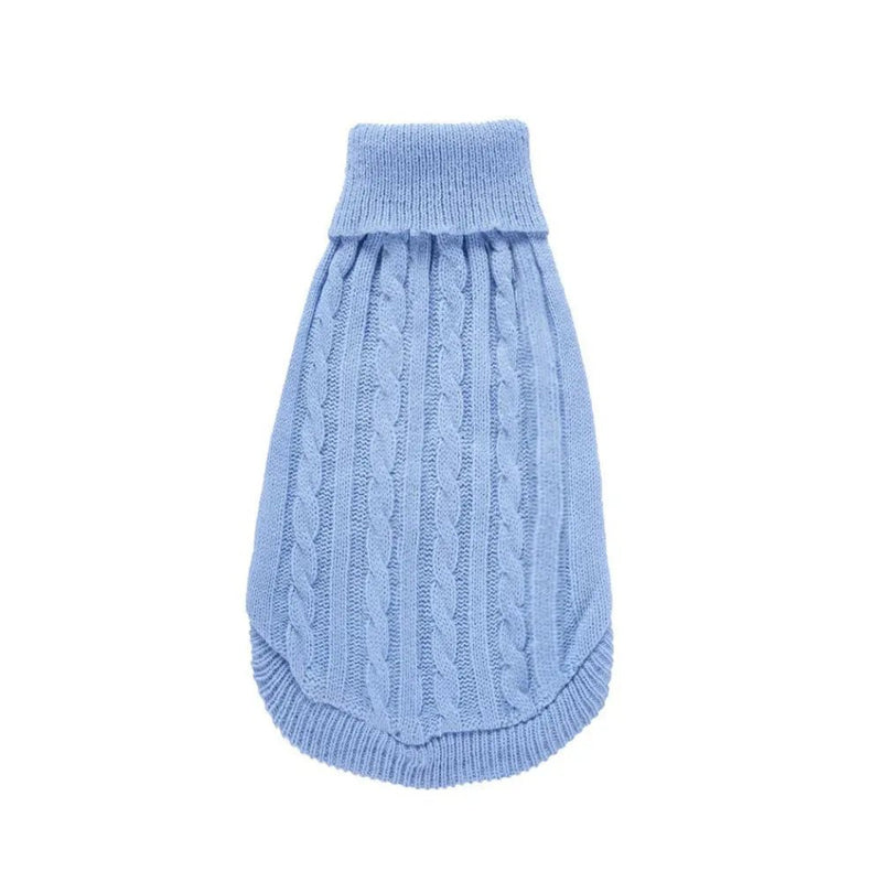 Multi - Color Knit Cable Turtleneck Sweater for Pets - GreenFur