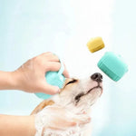 Multi - Colored Soft Silicone Massage Bath Pet Brush - GreenFur