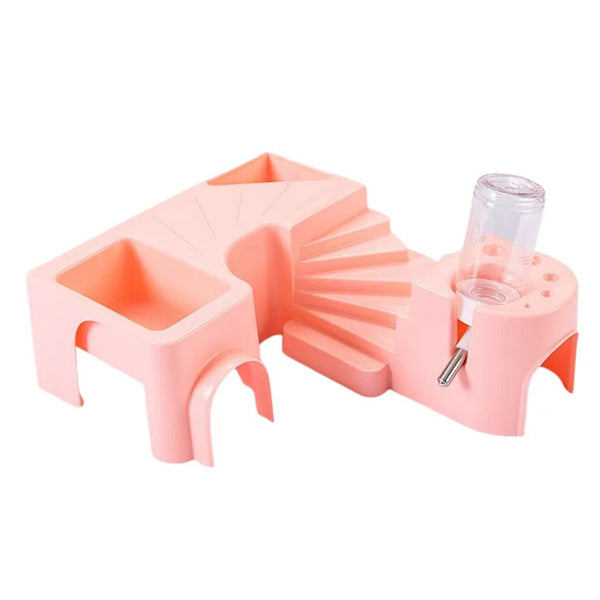 Multi - Functional Hamster Cage Accessory Set with Water Bottle - GreenFur