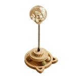 Multi - Functional Interactive Wood Tower Track Ball Cat Toy - GreenFur