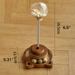 Multi - Functional Interactive Wood Tower Track Ball Cat Toy - GreenFur