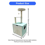 Multi Level Cat Tower with Cabinet Base Scratch Posts and Plush Platform - GreenFur