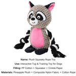 Multi - Sensory Dog Chew Toy with Squeaky and Crinkle Paper Rope Combo for Anxiety Relief Play - GreenFur