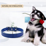 Multi Size Solid Colour Classic Design Adjustable Metal Buckle PU Leather Dog Collar - GreenFur