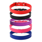 Multi Size Solid Colour Classic Design Adjustable Metal Buckle PU Leather Dog Collar - GreenFur