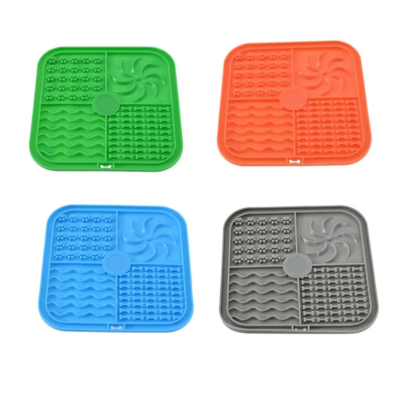 Multi - Textured Design Silicone Pet Slow Feeding Mats - GreenFur