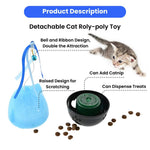 Multifunctional Detachable Cat Tumble Toy with Bell and Ribbon - GreenFur