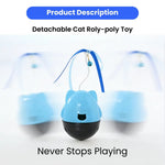 Multifunctional Detachable Cat Tumble Toy with Bell and Ribbon - GreenFur