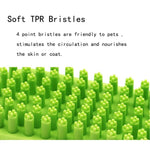 Multipurpose Green 4 Point Bristles Massage Pet Bath Brush - GreenFur