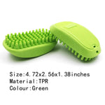 Multipurpose Green 4 Point Bristles Massage Pet Bath Brush - GreenFur
