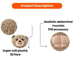 Muscular Bear Squeaky Plush Dog Toy with TPR Abdominal Muscle - GreenFur