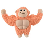 Muscular Gorilla Squeaky Plush Dog Toy with TPR Abdominal Muscle - GreenFur