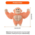 Muscular Gorilla Squeaky Plush Dog Toy with TPR Abdominal Muscle - GreenFur