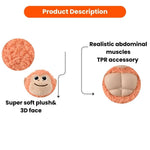 Muscular Gorilla Squeaky Plush Dog Toy with TPR Abdominal Muscle - GreenFur