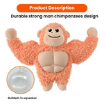 Muscular Gorilla Squeaky Plush Dog Toy with TPR Abdominal Muscle - GreenFur