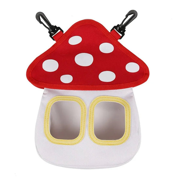 Mushroom - Shape Small Pet Hay Feeder Bag - GreenFur