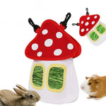 Mushroom - Shape Small Pet Hay Feeder Bag - GreenFur