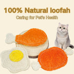 Natural Loofah Cat Teething Toy Self - Play and Boredom Relief - GreenFur