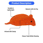 Natural Loofah Cat Toy Mouse with Catnip for Chewing and Play - GreenFur