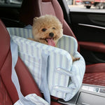 Navy Style Striped Pattern Portable Pet Armrest Booster Seat Pet Bag - GreenFur