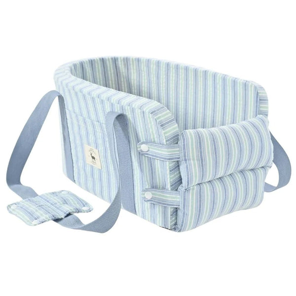 Navy Style Striped Pattern Portable Pet Armrest Booster Seat Pet Bag - GreenFur