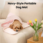 Navy Style Striped Pattern Portable Pet Mat - GreenFur
