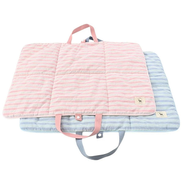 Navy Style Striped Pattern Portable Pet Mat - GreenFur