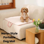 Navy Style Striped Pattern Portable Pet Mat - GreenFur