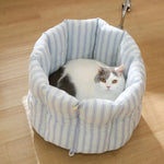 Navy Style Striped Pattern Three in One Pet Bed - GreenFur