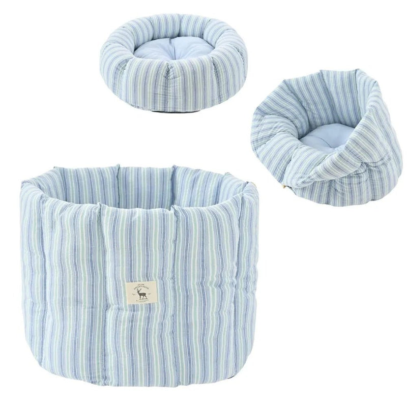 Navy Style Striped Pattern Three in One Pet Bed - GreenFur