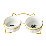 Neck Protect Cat Bowls 2 - Pack Elevated Food and Water Bowl Set with Stand - GreenFur