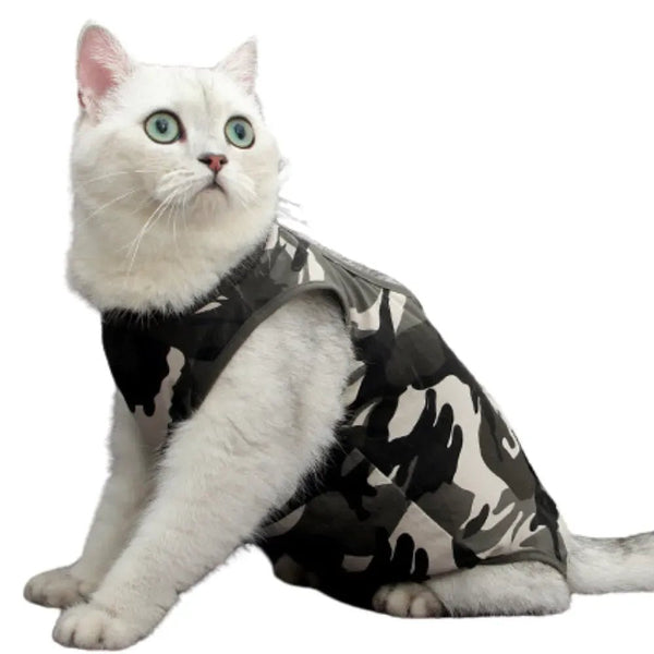New Breathable Comfortable Anti Licking Wounds Cat Recovery Suits - GreenFur