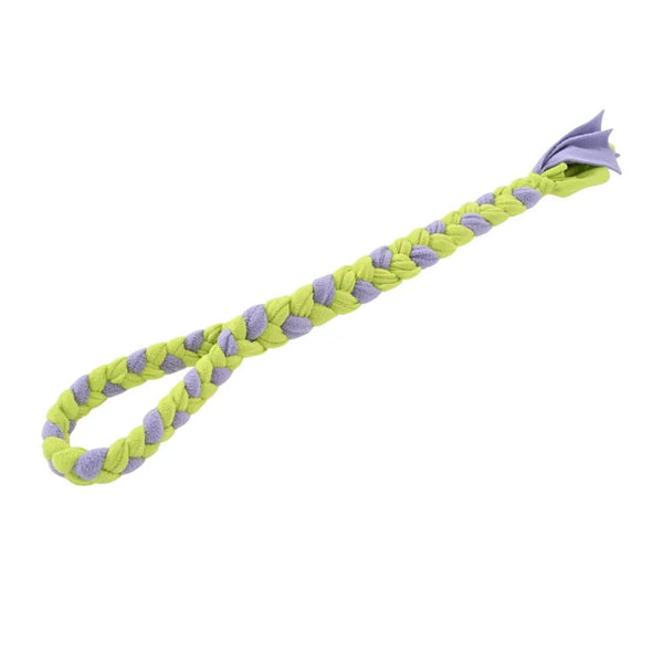 New Pet Design Tug of War Chew Woven Plush Rope Dog Toy - GreenFur
