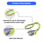 New Pet Design Tug of War Chew Woven Plush Rope Dog Toy - GreenFur