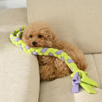 New Pet Design Tug of War Chew Woven Plush Rope Dog Toy - GreenFur